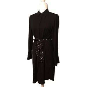 PROLOGUE Long Sleeve Collared Midi Dress
